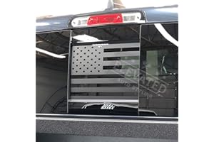 Elevated Auto Styling - Autocollant pour fenêtre arrière du Milieu du Drapeau américain pour Dodge RAM 2019+ (Droit)