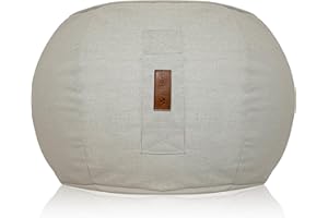 Aiire Reposapies Puff Exterior e Interior - Reposa Pies Puf Salon Moderno con Almacenaje - Taburete para Sofa o Cojin de Suelo XXL para Decoracion Hogar y Jardín Beige