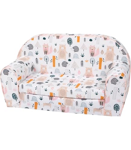 Divano Letto Pieghevole Per Bambini Pro Cosmo - Con Materasso, Cuscino E Pouf, Grigio Camion