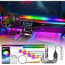 CGEAMDY Illuminazione Ambientale Dell'auto a LED, Interno Auto 4 In1 Impermeabile Striscia LED Luci D'atmosfera, Luce Del Vano Piedi Dell'auto USB Uno Trascina Quattro Luce D'ambiente(Blu