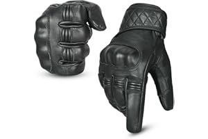 Hand Fellow - Guanti da moto in pelle di alta qualità, impermeabili, con fodera termica, adatti per l'inverno, antivento