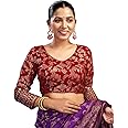 SIRIL Readymade Saree Blouse for Women | Silk Blend Sequence Embroidery 3/4 Sleeve Blouse | Stitched Padded Blouse