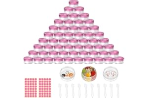 MOICAINY 70 Stück Döschen Mit Deckel, 5ml Leerdose Klarer Tiegel, Cremedose Leer Transparent Tiegel Mit Schraubverschluss Reise Töpfchen Döschen Set Für Lotion, Creme, Mini-Kerzen, Kosmetik (70 rosa)