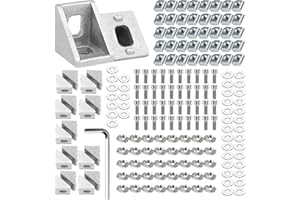 BFBYTAY 20 piezas Material de Fijación de Esquina 20*20mm, Escuadras Ángulo L, Escuadra metalica de 90 grado,Escuadra metalicapara la fijación de estantes o reparar,para impresora 3D, Enrutador CNC