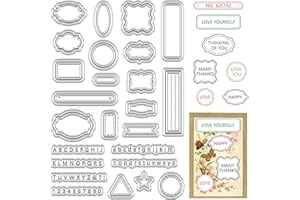 CRASPIRE Label Frame Clear Rubber Stamp Star Vintage Transparent Silicone Seals Stamp Retro for Journaling Card Making DIY Scrapbooking Handmade Photo Album Notebook Decor