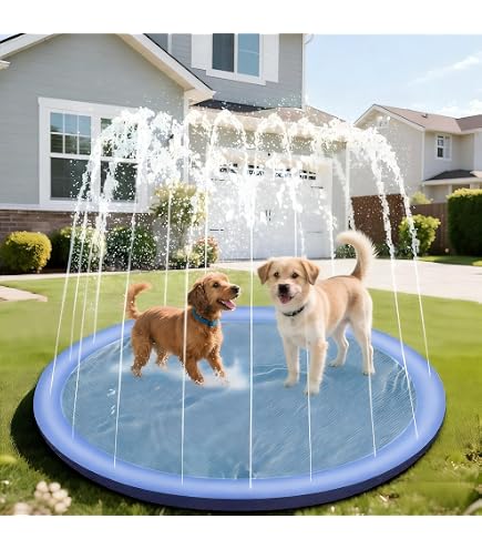 Alfombra De Agua De 100 Cm Con Rociadores – Tapete Antideslizante De PVC Para Niños Y Mascotas – Diversión Acuática En El Jardín