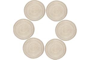 Diealles Podkładki tkane, 6 sztuk, okrągłe, odporne na wysokie temperatury, kolor kawowy, maty na stół do jadalni, 36 cm