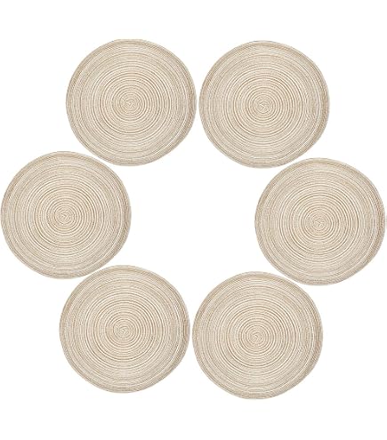 12er Set Baumwolle Platzsets Rund 34cm - Abwaschbar Produktbild-Vorschau 9