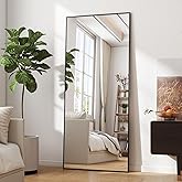 BEAUTYPEAK bruchsicher Ganzkörperspiegel 60x165 cm, Standspiegel hängend oder lehnend an die Wand, groß Bodenspiegel mit Stän