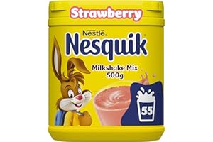 Nesquik Strawberry Flavoured Milkshake Powder, with Vitamin D, 500g Tub (Pack of 10)