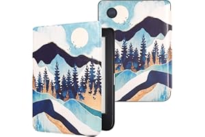 DMluna Custodia per Kobo Clara Colour/Clara BW/Clara 2E, Tolino Shine Colour/Shine 5/4 - Cover Protettiva Funzione Auto Wake/Sleep - Pelle Sintetica Premium, Antigraffio, Anticaduta, Luce Lunare