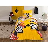 TA&Ccedil; Disney Mickey & Friends Standart Pamuk Nevresim Takımı, Siyah, Sarı, Kırmızı, Tek Kişilik