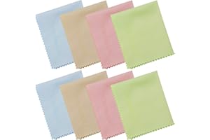 Wisdompro Panni Microfibra 8 pezzi (5.7 x 6.9 inch), Microfibra Panni Pulizia, Panno Microfibra per la Pulizia di Fotocamera con Lente Ottica, Vetro, Schermi, Occhiali (Mescolare Colori）