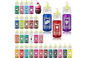 ‎LIMINO Lebensmittelfarbe - 30 Farben Flüssige Lebensmittel Farben für Kuchen, Backen, Kekse, Macaron - Zuckerfrei Konzentrierte Farbe Food Coloring für Tortendeko, Getränken, Osterei, DIY Slime - je 6ml