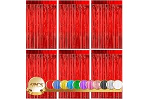 DAITY Lametta Vorhänge 6pcs Glitzervorhang, 6pcs Glitzervorhang Fringe, Folienfransen Vorhang 1m x 2m für Geburtstage Festivals Party ​Bühnendekor