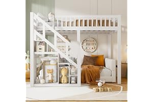 YGHQAP Litera 90 x 200 cm, cama alta con somier, espacio de almacenamiento, estantería, escalera, cuna de madera con armario sencillo, cama alta juvenil, sin colchón, blanco (90 x 200)