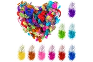 YESHONE 300 Plumas de Manchas Coloridas Plumas de Manualidades Plumas de Pollo Naturales con Elaboración de Pluma de Color para Sombrero Ropa Bricolaje Carnaval Boda Cumpleaños Decoración Fiesta
