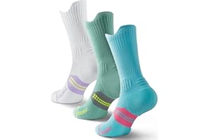 Juclise Calcetines de compresión Coolmax Bamboo para correr para mujer, transpirables, antiampollas acolchados