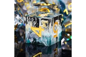 SIQUK 7 sztuk wielościenne kości wielościenne 7-Die DND Dice D4 D6 D8 D10 D12 D20 D% Kości do DND RPG MTG Dungeons and Dragons, Zielona Fala