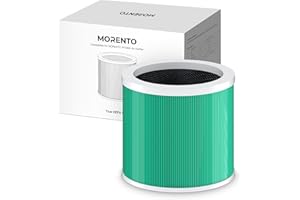 MORENTO Véritable filtre HEPA, filtre de rechange pour purificateur d'air pour allergies aux animaux domestiques, compatible avec purificateur d'air HY1800,1 Pack + 3 couches de filtration