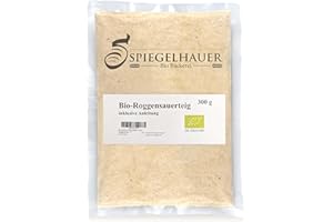 ‎BÄCKEREI SPIEGELHAUER Bäckerei Spiegelhauer frischer Bio Roggensauerteig 300g I Brot backen ohne Hefe I Natursauerteig perfekt für Brote oder als Anstellgut 300g I ohne Glas