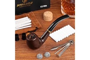 Joyoldelf Pipa in Legno, Set di Pipa per Tabacco in Ebano, Set di Pipe da Fumo per Principianti con Scatola Regalo e Accessori