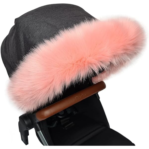 For Your Little One Fur Hood Trim Pram Compatible On Baby Home, Dark Grey