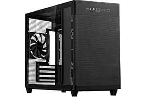 ASUS Prime AP201 TG, Case Micro-ATX, 33 litri, Pannelli Tool-free, Mesh quasi filtrante, Supporto per Dissipatori da 360 mm, Compatibile con Schede Grafiche fino a 338 mm e PSU ATX standard, Nero