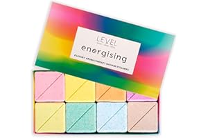 Level Body Mind Soul - Aromatherapy Shower Steamers - Energising, 8 Pack - Birthday Gifts for Women - Shower Bombs with Multiple Fragrances - Self Care Relaxation, Body Restore, Sinus Relief Vapour