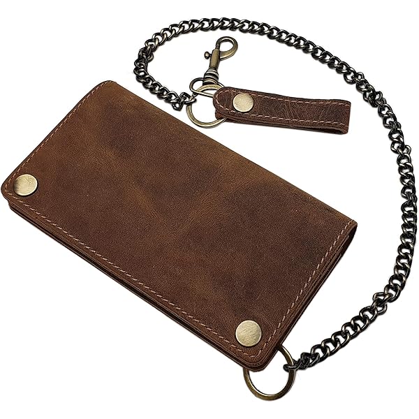 Portemonnee Met Ketting Veel Pasjes Leer Gevoerd Hoog Model - Barneys Leather