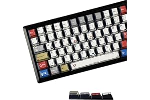 YMDK Retro-Manga-Thema-Tastenkappen, deutsches QWERTZ-Layout, Anime-Comic, vollständiges Set, 141 Tasten, kreativ, interessant, hausgemachte, benutzerdefinierte Tastenkappen, PBT-Farbstoff