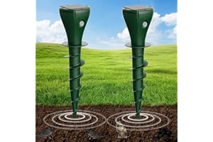 Shiptree Ahuyentador de Topos Solares 2 Piezas, Ahuyentador de Ratones de Animales para la Expulsión de Topos, Ardillas de Tierra, Serpiente, Ratones de-Verde
