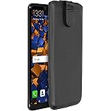 mumbi Echt Ledertasche kompatibel mit Huawei P20 Pro Hülle Leder Tasche Case Wallet, schwarz