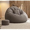 Comfynest Lazy Sofa Cushion Comfortable and Breathable Tatami Cotton and Linen Bean Bag Chair (Dark Grey)