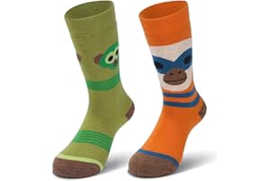 visionreast 2 Pairs Kids Merino Wool Ski Socks Knee-high Winter Warm Thermal Snow Socks for Toddler Boys