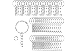 XUEFENFEI 50 Piezas 25 mm Anillas Llaveros Metalicas Anilla Argollas Arandelas Llavero, Anilla Llavero Acero Inoxidable para Bisuteria Artesanías Manualidades DIY