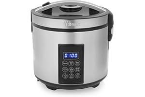 ‎TRISTAR Tristar Reis- und Dampfgarer - 2,2 L Kapazität, 24 h Warmhaltefunktion, 7 Programme, Digitales Bedienfeld, Timer, 11 Tassen Reis, BPA-Frei, K-6138, silber, RK-6138