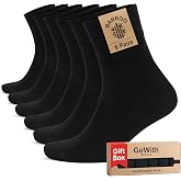GoWith 6'lı Bambu Premium Siyah - Renkli Dikişsiz Kutulu Nefes Alabilir Klasik Erkek - Kadın &Ccedil;orap 3560