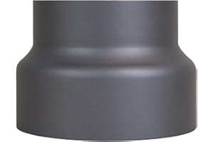 LANZZAS Reducción de tubo de estufa de 180 mm a 150 mm de diámetro. Color: gris fundido. Reducción de tubo de humo.