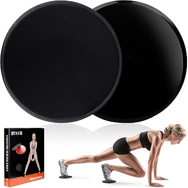 Disques Glissants Mauedest Lot De 2 - Fitness, Gym à Domicile | ABS + EVA, Noir