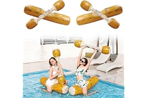 HBSFBH Ensemble Flottant Gonflable Jouets, 4 Pièces Bataille Bûche Piscine Radeaux, Bouée Gonflable Jeu de Combat, Gonflable Piscine Flotteur Rangée Jouets, Jouet Flottant Gonflable pour Enfants Adultes