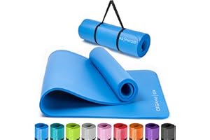 ‎KG PHYSIO KG Physio Yogamatte Rutschfest und Gepolstert - Yoga Matte mit Tragegurt, Fitnessmatte, Turnmatte, Sportmatte Dicke 8mm, Gymnastikmatte, Gym Matte, Pilates Matte, Fitness Matte Sport, 183x60cm