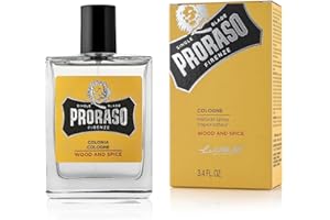 Proraso Cologne, Wood and Spice, 100ml, Men's Fragrance with Earthy and Warm Notes, Made in Italy