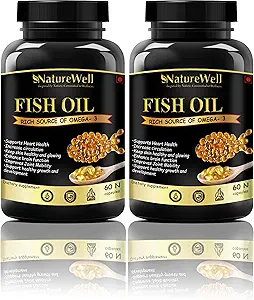Naturewell Fish Oil (Triple Strength) With 1000Mg Omega 3 (600Mg Epa, 400Mg Dha) (Pack of 2)