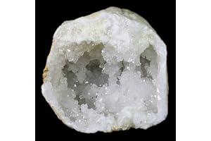 CRYSTALAGE Muestra de cristal de geoda de cuarzo, extra grande.