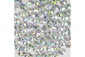 PRETTY COLOURFUL 1000pcs 4mm Flat Back Non-Stick Rhinestone Crystal Diamantes Nail Art & Craft Scrapbooking Embellishments 90 Available Colours (4mm, AB Clear #A13)