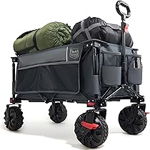 OVERMONT Opvouwbare opvouwbare wagenwagen - 220 lbs verlengde lichtgewicht draagbare opvouwbare utility wagons met wielen - 100L kleine tuin kruidenier kar voor winkelen, kruidenier, sport, tuin