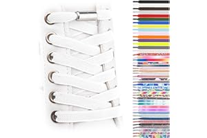 SULPO Flache Elastische Schnürsenkel Mit Metallkapseln - Schnellverschluss Gummi Schuhbänder Ohne Binden für Erwachsene & Kinder