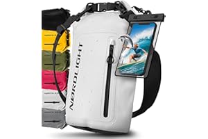 Nordlight Dry Bag wodoodporna torba z etui na telefon + zamknięcie rolowane, pasek na ramię | Drybag wodoodporny plecak worek transportowy torba żeglarska worek wodoszczelny - Biały, 30 litrów