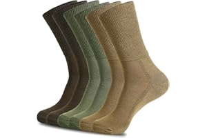 1SOCK2SOCK Unisex 6 Pack Diabetic Organic Cotton Bamboo Crew Socks - Therapeutic, Non-Binding, Cushioning